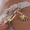 Atentuyi Boho CZ Flower Earrings Gold Flower CZ Stud Earrings