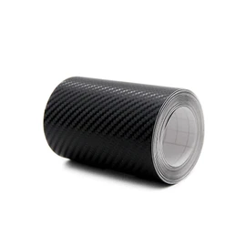 Ilmondomall Tape-Type Real Carbon Sheet 3D Pattern Black Step Bumper Protective Racing Stripe with Release Paper (3D Black, 3.9 x 2.5 ft (10 x 6.5 m)