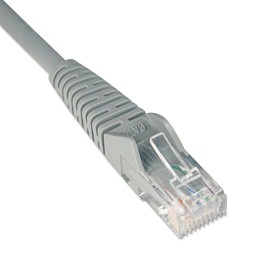 Tripp Lite Cat6 Gigabit Snagless Molded Patch Cable (RJ45 M/M) - Gray, 1-ft.(N201-001-GY)
