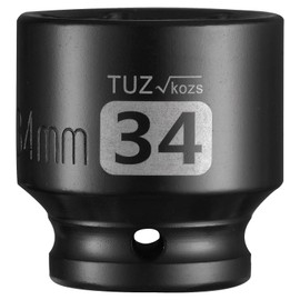 1/2 Inch Drive 34mm Shallow Impact Socket, Chrome Molybdenum Alloy Steel, Standard 6-Point Hex Socket for Ratchets, Torque Electric Wrenches, Air Impact Wrench,Strong and Durable, Metric