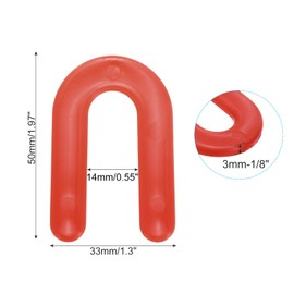 sourcing map Plastic Shims, Horseshoe U Shims Spacers for 1/8 Inch Construction Tile Leveling, Red 100pcs