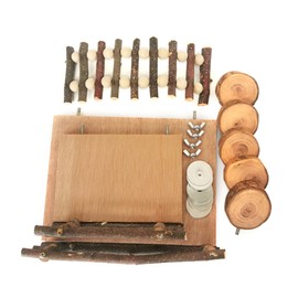 Plataforma De Actividades De Madera para Hámster con Escalera De Madera Juguete para Masticar Escondite Natural para Rata Jerbo