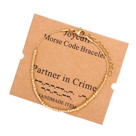 JoycuFF Morse Code Bracelets,Funny Birthday Gifts for Women Best Friend, Good Friend BBF Friendship Gifts,Gold Bracelet for Women,Fashion Silk Wrap Bracelet
