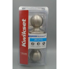 Kwikset Door Knob Brushed Nickel Kwikset Entry Keyed Handle Bath Bed Model #93001-875