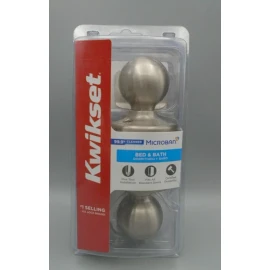 Kwikset Door Knob Brushed Nickel Kwikset Entry Keyed Handle Bath Bed Model #93001-875