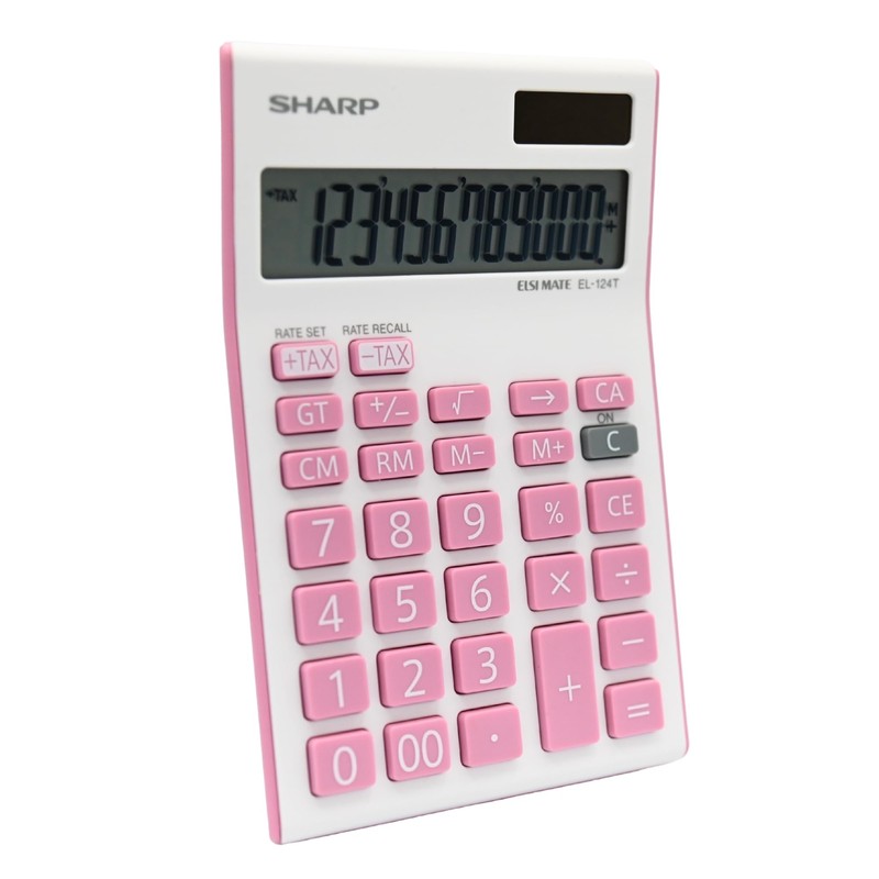 Sharp EL124TPK Twin Power 12-Digit Display Business Calculator