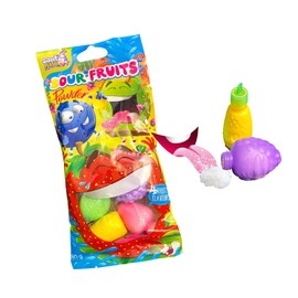 Saure Früchte Schleckpulver 8x10g (80g) – Sour Fruits Powder mit Apfel, Erdbeere, Blaubeere & Himbeere | Spritziges Brausepulver | Retro Süßigkeit mit Traubenzucker für Kinder, Partys & Schulpausen