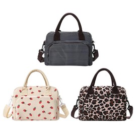 MEXS Lunch Bag for Women Men Large Insulated Reusable Lunch Box Girls  Water Resistant Portable Cooler Tote Bag for Work Picnic - Color: Leopard