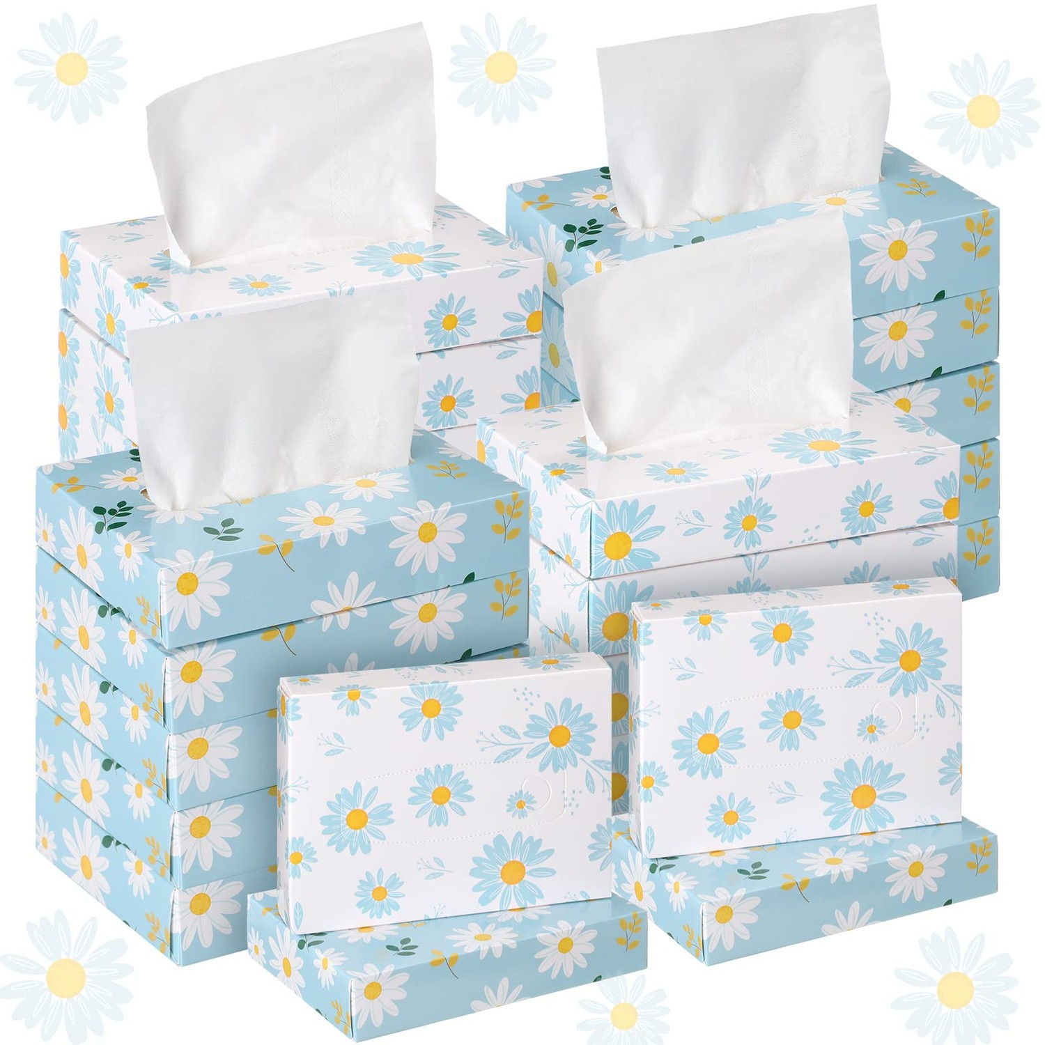 Yinder 24 Packs 960 Sheets Tissue Cube Car Facial Boxes Disposable ...