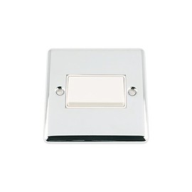 Fan Isolator 3 Pole Switch - Polished Chrome - Classic - White Insert Plastic Switch