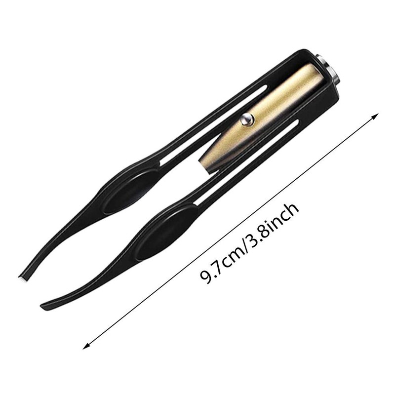 4 Pcs LED Tweezers Stainless Steel Tweezers with LED Light