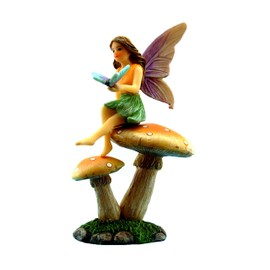 PRETMANNS Fairy Garden Fairy Accessories - Miniature Fairy Figurines with Mushroom Stand - 2 Pieces