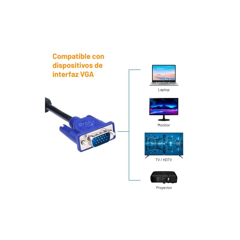 Archy Cable VGA a VGA 5 metros 1080P Macho a