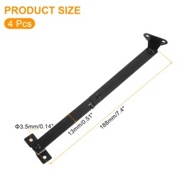 uxcell 4 Pcs Lid Support Hinge, Rotatable Folding Lift Up Hinge for Furniture Wooden Boxes Jewelry Case Chest Cabinet Cupboard, 7.4"x0.51"