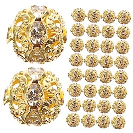 Cuentas Espaciadoras de Cristal para Joyería Diy, 100 Piezas Dorado y Color Claro, Pequeñas Cuentas Sueltas Brillo, para Bisutería y Manualidades, Kit Creativo para Adultos,