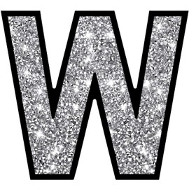 XIHACTY Letters Signs for Home Décor，Crystal Crushed Diamond Accent Sign for Wall Decor, Black DIY Custom Capital Letters for a Decoration on Bar, Desk, Dresser, Party Birthday, Wedding.（W）