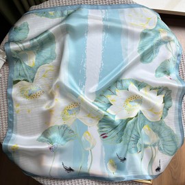 FONYVE 100% Mulberry Silk Scarfs for Women - Lightweight Square Satin Head Scarf - Small Silk Hair Scarf for Sleeping 21" x 21"