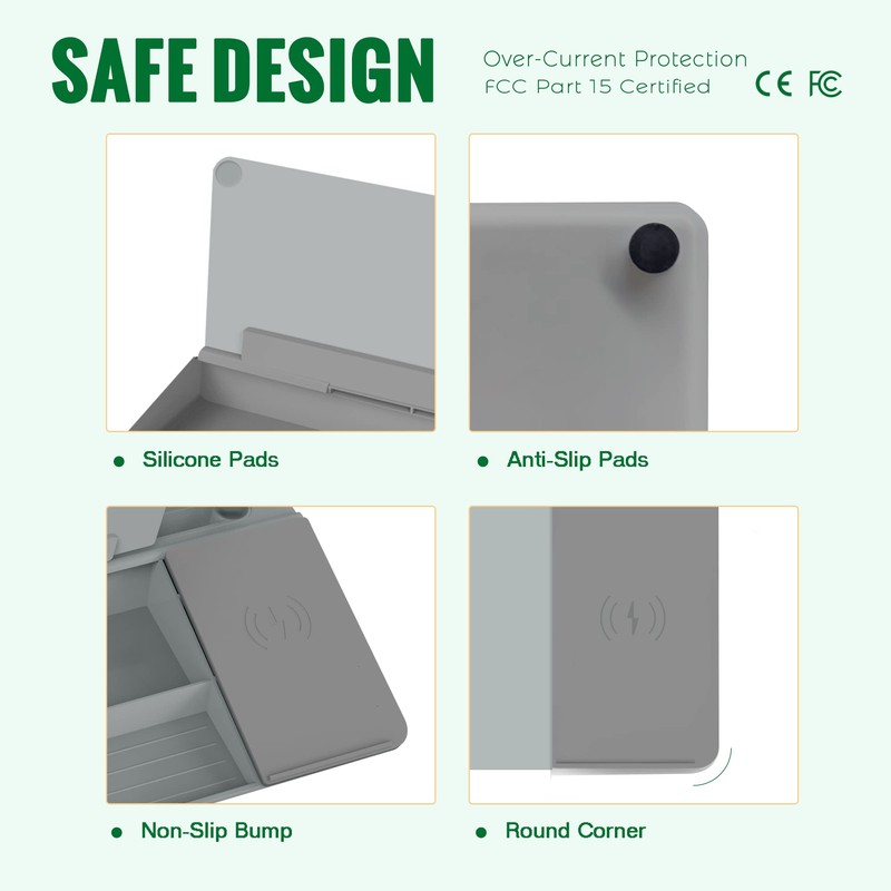 SELEAD Desktop Glass Whiteboard with Wireless Charger Station, Dry Erase