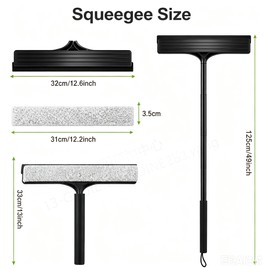 Telescopic 2‑in‑1 Window & Shower Squeegee for Glass Doors