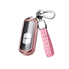 ontto Car Key Case for Mazda 2 3 5 6 CX-3 CX-4 CX-5 CX-7 CX-9 Atenza Axela MX5 Accessories Remote Control Cover TPU Key Case Key Fob Protective Case 2 3 4 Buttons Pink