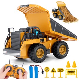 Cheffery Remote Controlled Dump Truck, Remote Controlled Construction Vehicle for Children with Light and Music, 9 Channel Dumper Toy, Remote Controlled Truck Dump Truck, Gift for Boys from 3 Years