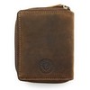 Lemasi Unisex Hunter Leather Wallet Brown - RFID Protection, Cat