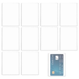 Plastic Card Holder, 10 Pack Credit Card Sleeves Holder Clear PVC Wallet Size Card Sleeves ID Card Protector Holder Badge Transparent Bank Name Tag Holders for Name Badges Business