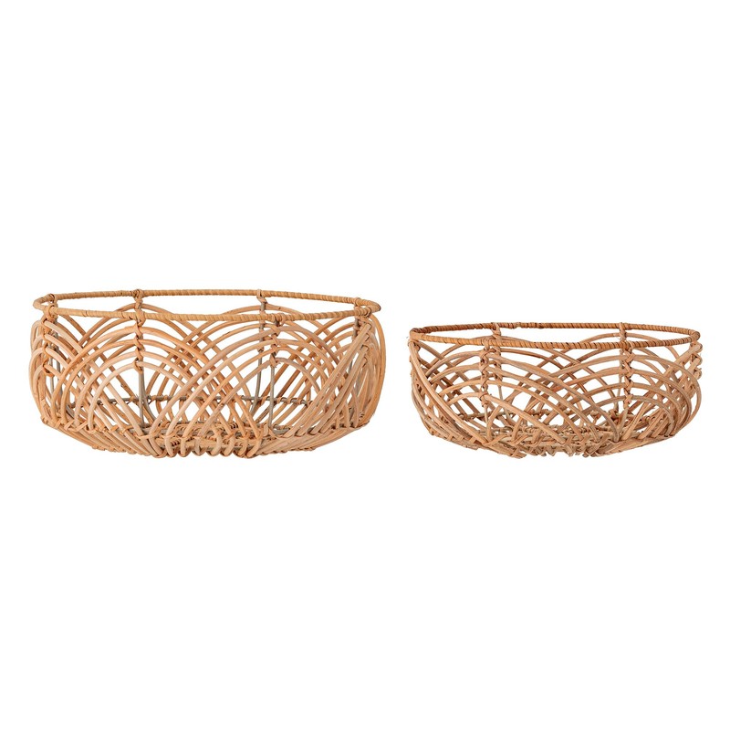 Bloomingville Bread Basket, Natural, Rattan, Set of 2