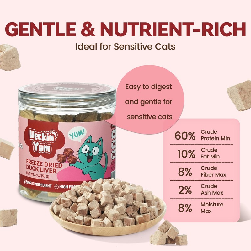 Freeze Dried Duck Liver Cat Dog Treats Single Ingredient Food