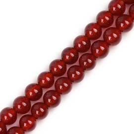 GEM-Inside Natural 4mm Red Agate Smooth Round Gemstone Semi Precious Loose Beads for Jewellery Making 15''