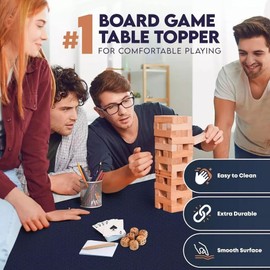 Feltectors TCG Game Mat for MTG Table Top Board Game Playmat for Card Gaming RPG, Dice Games, Water Resistant with Carry Storage Case 24 x 48 Inches, Black