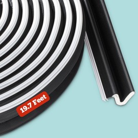Bestjing 19.7 Feet Door Weather Stripping Door Frame Soundproof Seal Strip - V-Shaped Q Foam Kerf Weatherstripping Seal Strip for Doors Windows, Card Slot Installation Seals Large Gap
