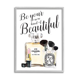 Stupell Industries Fashion Designer Makeup Inspiring Word Watercolor, Design by Amanda Greenwood Gray Framed Wall Art, 24 x 30, Multi-Color