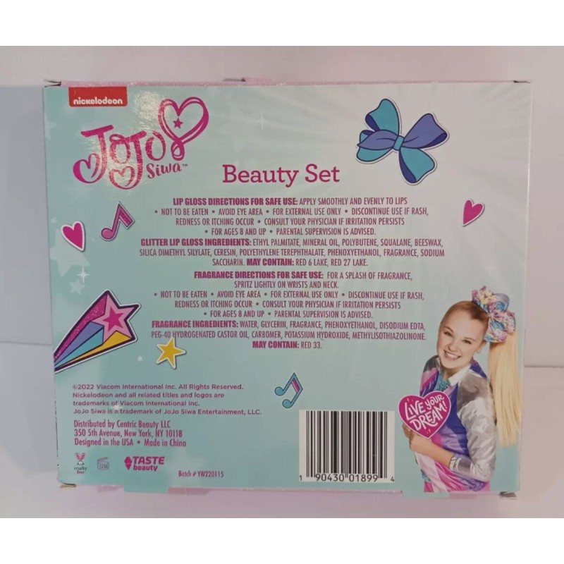 Nickelodeon JOJO SIWA Strawberry Scented Fragrance Perfume & Cupcake Lip