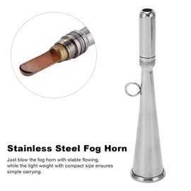 Handheld Fog Horn for Boats, 7in Removable Stainless Steel Air Horn Safety Horn, Vintage Manual Marine Horn Whistle for Emergency Back Up Yachts