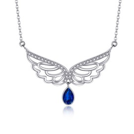ONEFINITY Angel Wings Necklace, 925 Sterling Silver Angel Wing Pendant Jewelry Gifts for Women Mother, Sterling Silver