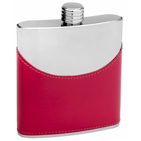 Top Shelf Flasks 6oz Pink Faux Leather Hip Flask, Free