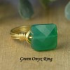 Faceted Green Onyx Square Gemstone Bead and Sterling Silver or