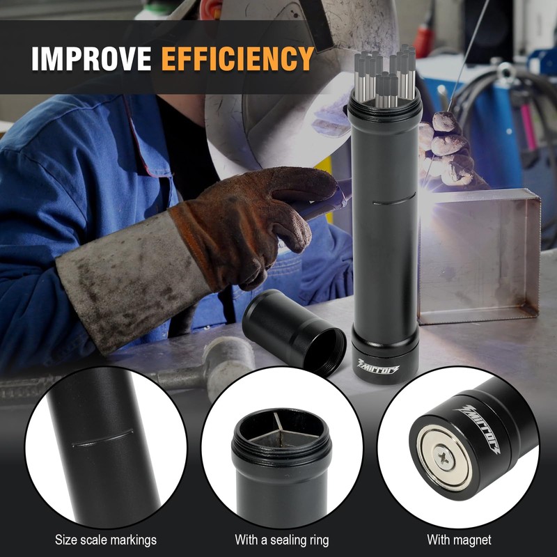 3mirrors Tungsten Holder-Black Storage Tube for TIG Tungsten Electrode with
