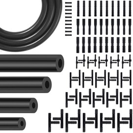 84 PCS Vacuum Lines Automotive Kit, 6.6FT Silicone Vacuum hoses (1/4", 3/16", 5/32", 1/8") with 80 Vacuum Line Connectors, Engine Vacuum Hose Kit for Automotive Replacement Vacuum Hoses
