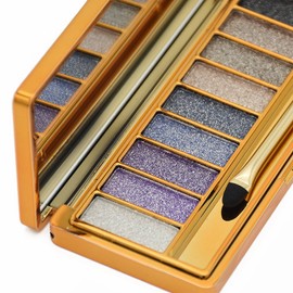 9 Colors Glitter Power Eyeshadow Palette,Highly Pigmented Shimmer Sparkly Palette,Long Lasting Waterproof Bright Diamond Set (#2)