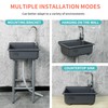 Freestanding Single Bowl Utility Sink, Kitchen Wall-Mounted Sink 16.9 x