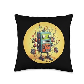Funny AI Robot Funny Smart Robotics with a lot of Accessories Throw Pillow, 16x16, Multicolor