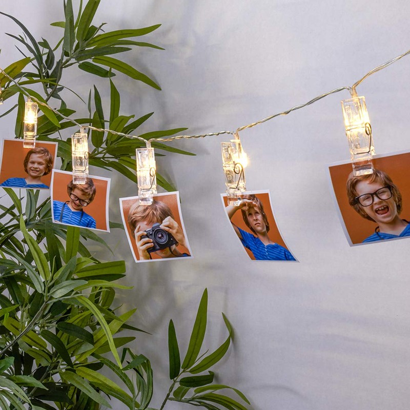 Sterno Home GL42589 LED Battery-Operated Clip String Lights, 10.5 Feet,