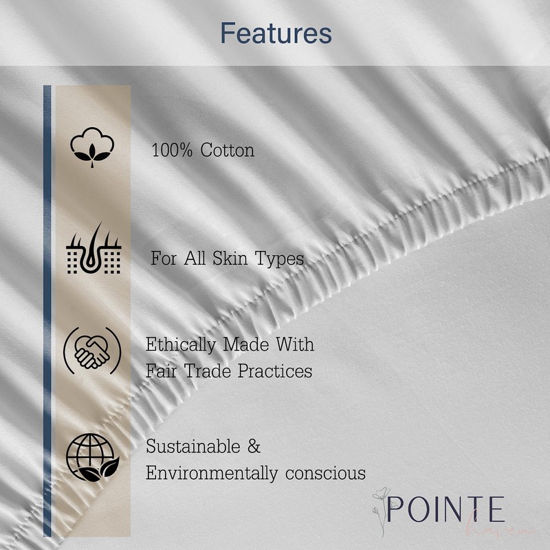 Pointehaven 180 GSM 100% Cotton Flannel Sheet Set - Queen,