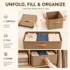 Foldable Fabric Clothes Storage Box with Handle, Gray Wardrobe Organizer