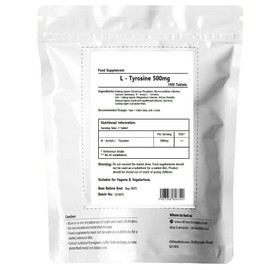 UKHealthHouse N-Acetyl L-Tyrosine 500mg Tablets Amino Acid High Strength Supplement Pure Vegan Pills Tablet not Capsule or Powder Maintain Good Health (1000 tabs)