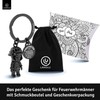 LANOLU Fireman Key Ring, Fire Brigade Gifts for Men, Lucky