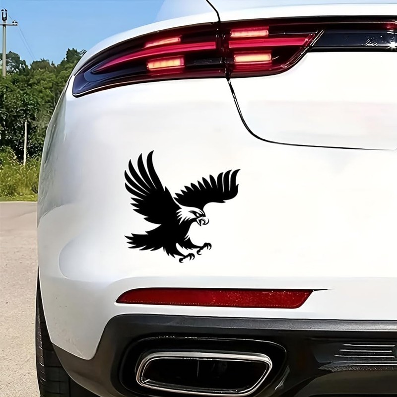 Black Eagle Vinyl Sticker 2-Pack, Waterproof Eagle Sticker for Car