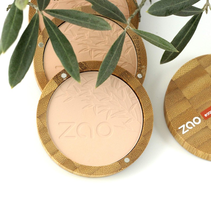 Zao 303 Compact Powder Brown/Beige/Neutral in a Refillable Bamboo Container Certified
